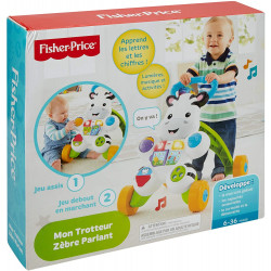 Cebra parlanchina primeros pasos, andador correpasillos bebé Fisher Price