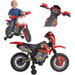 FEBER 6V Motorbike Cross, 400F, 6 V, Color Negro, Gris, Rojo, Amarillo (Famosa
