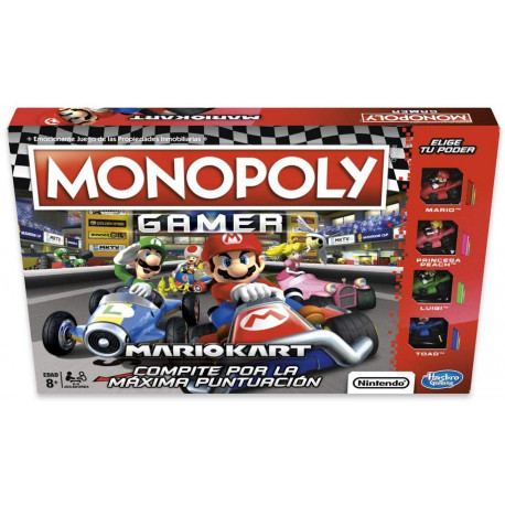 Gamer Mario Kart (Versión Española), Multicolor, única (Hasbro E1870105) de Monopoly