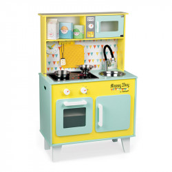 Cocinita de madera: Happy Day ¡Con luz y sonido y 7 accesorios para jugar!