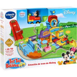 VTech Play Set electrónico interactivo con "La Estación de tren" y un coche exclusivo de Mickey