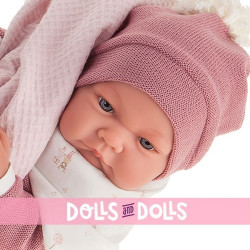 Muñeca Antonio Juan 42 cm - Recién nacida Nica con manta de bolitas