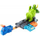 Hot Wheels City Global Nemesis TV, Dinosaurio Triceratops y lanzador de coches de juguete