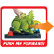 Hot Wheels City Global Nemesis TV, Dinosaurio Triceratops y lanzador de coches de juguete