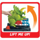Hot Wheels City Global Nemesis TV, Dinosaurio Triceratops y lanzador de coches de juguete