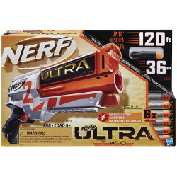 NERF Ultra Two Motorized Blaster – Carga rápida – Incluye 6 dardos ultra –
