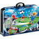 PLAYMOBIL Sports & Action Campo de Fútbol Maletín, con Soporte para Smartphone, a Partir de 5 Años