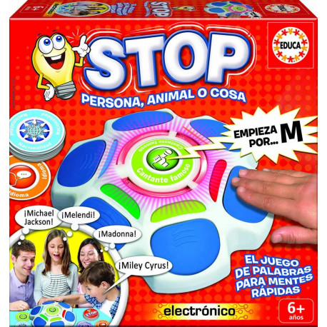 Educa Borrás Stop. Persona, Animal o Cosa, Juego de Mesa
