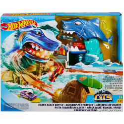 Hot Wheels - Pista de coches Tiburón Megadestrucción