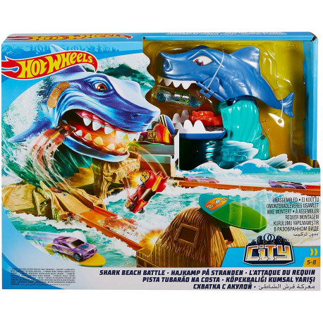 Hot Wheels - Pista de coches Tiburón Megadestrucción