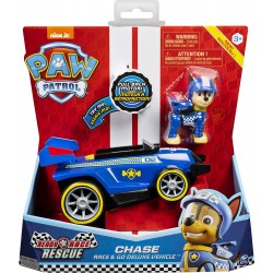 PAW Patrol Vehículo de Lujo Listo para Carrera, Rescate Chase Race and Go con Sonidos