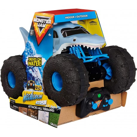 Monster Jam Vehículo Megalodon Anfibio con Radio Control