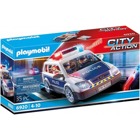 PLAYMOBIL- City Action Playset, Coche de Policía con Luces y Sonido, Multicolor (6920)