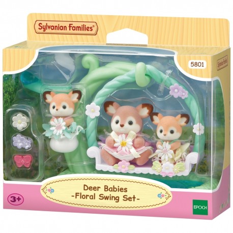 Sylvanian Families - Deer Babies -Floral Swing Set-